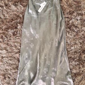 Topshop Silver skirt with floral embroidery